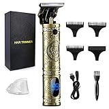 AMULISS Professional Mens Hair Clippers Zero Gapped Cordless Hair Trimmer Professional Haircut & Grooming Kit for Men Rechargeable LED Display