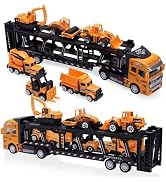 VBACALA Jouet 5 Bus Et Camions - Voitures à Friction Pour Enfants 2-4 Ans, Cadeau Garçon