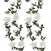 Felice Arts 2pcs 13 FT Fake Rose Vine Flowers Plants Artificial Flower Hanging Rose Ivy Home Hotel Office Wedding Party Garden Craft Art Decor,Cream