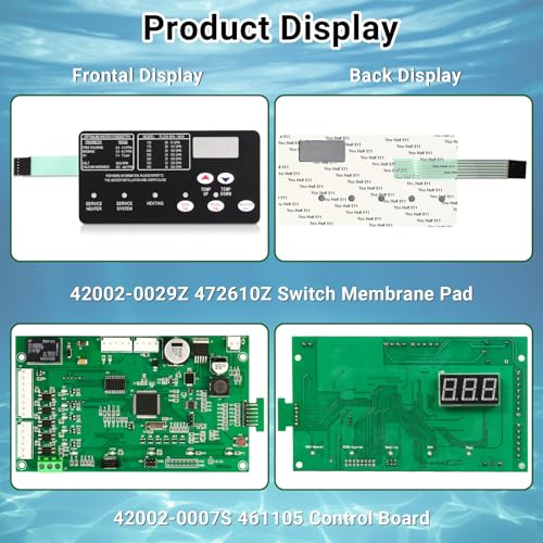 42002-0007S 461105 Control Board Kit with 472610Z Switch Pad Compatible with Pentair Mastertemp 400 300 250 200, Replacement Part for Mastertemp Sta-Rite Max-E-Therm NA and LP Series Pool/Spa Heater - Thumbnail 3