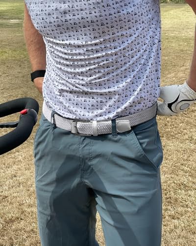 Image of CHAOREN Mens Stretch Belt - 1 3 /8 inch Elastic Braided Golf Belt for Men - Stretchy Web Fit Summer Casual Jeans