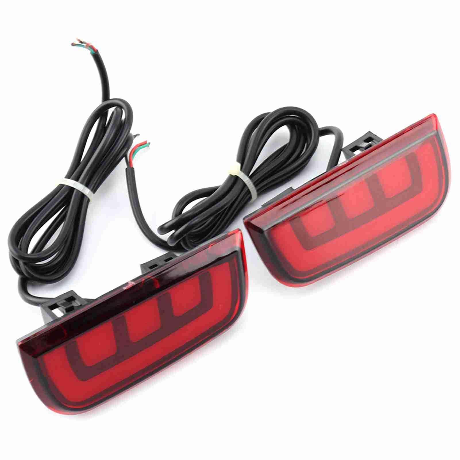 Tbest Lámpara de Freno de Freno LED del Parachoques Trasero de 2 Piezas para el Automóvil para 2016 2017 Safézgo Brillante Mejorado Daytime Running Material Impermeable ABS Negro Rojo