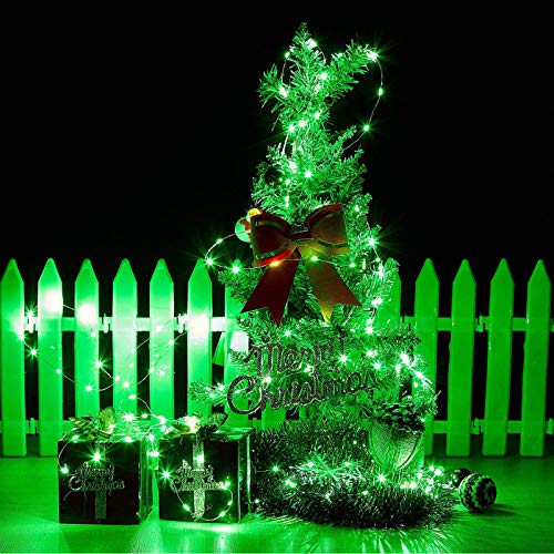 Image of RUICHEN Fairy Lights USB Plug Power 66Ft 200 LED Silver Wire Starry String Lights with ON /Off Switch for Bedroom Indoor Outdoor Decorative(Green)