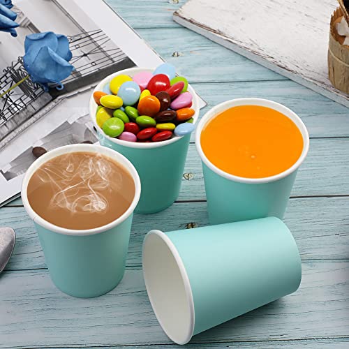 [50 Pack] Paper Cups 8 Oz, Disposable Paper Coffee Cup, Hot Or Cold Beverage Drinking Paper Cups, Paper Cups For Party, Picnic, Bbq, Travel, And Event(Light Blue) #TOP2