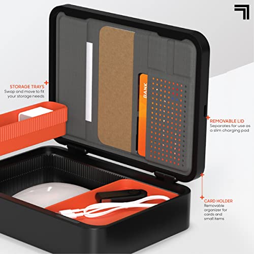 image for SHARPER IMAGE Wireless Valet Desk Organizer with Charging Pad, Modular
