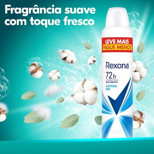 Antitranspirante Aerossol Cotton Dry Rexona 250Ml Leve Mais Pague Menos, Rexona (A embalagem pode va