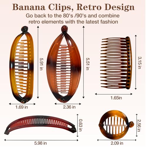 Set de 15 pinzas banana para cabello en 5 estilos miniatura 2