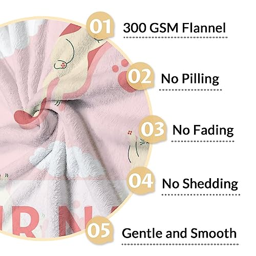 Personalized Cat Blanket Gifts with Name - 50"x60" Cute Throw for Kids & Adults - Pink Soft Fuzzy Blankets for Bed, Couch & Living Room