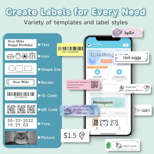 Phomemo D30 Thermal self-Adhesive Label, 3/8" X 1 1/2" (12mm X 40mm) 160 Labels/Roll, Compatible with Phomemo D30 Label Printer, Suitable for Home, Office, School, Black on White,  image 3