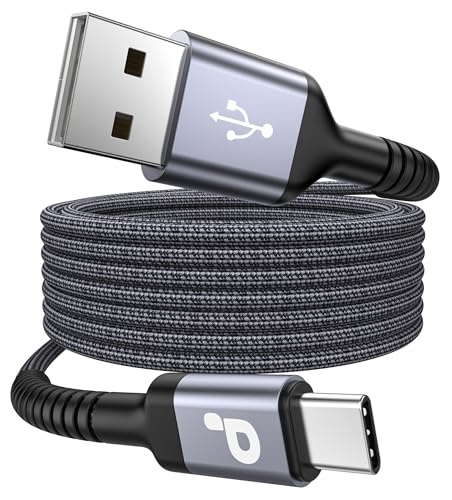 Image of Extra Long USB A to USB C Cable 15FT, USB C Cable Fast Charging, Upgraded Extra Durable Braided USB C Cord for iPhone 17 16 15 Pro Max, MacBook Pro, Sam sung Galaxy S10 S9 Plus, LG and More-1Pack