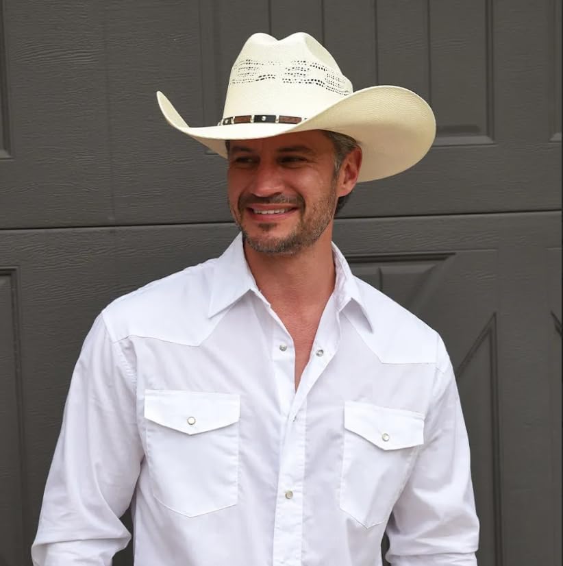 American Hat Makers Straw Cowboy Hat | Handcrafted, Lightweight & Breathable | Premium Western Style for Men & Women - Image 7