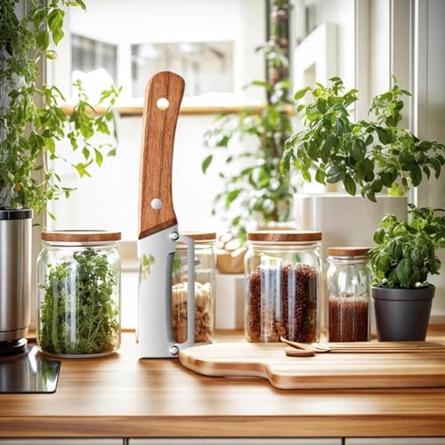 Image of Mikenzo Multi-Functional Vegetable Peeler with Bottle Opener, 3CR13 Stainless Steel Blade, Wooden Handle, for Fruits and Vegetables