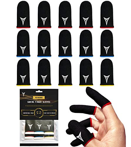 3 Colors 15 Pcs E-Sports Light Model Gaming Finger Sleeves, 0.15Mm Superconducting Nanofibers, Smooth Feel, Anti-Sweat, Extremely Thin, Fit All Touchscreen Devices #TOP20