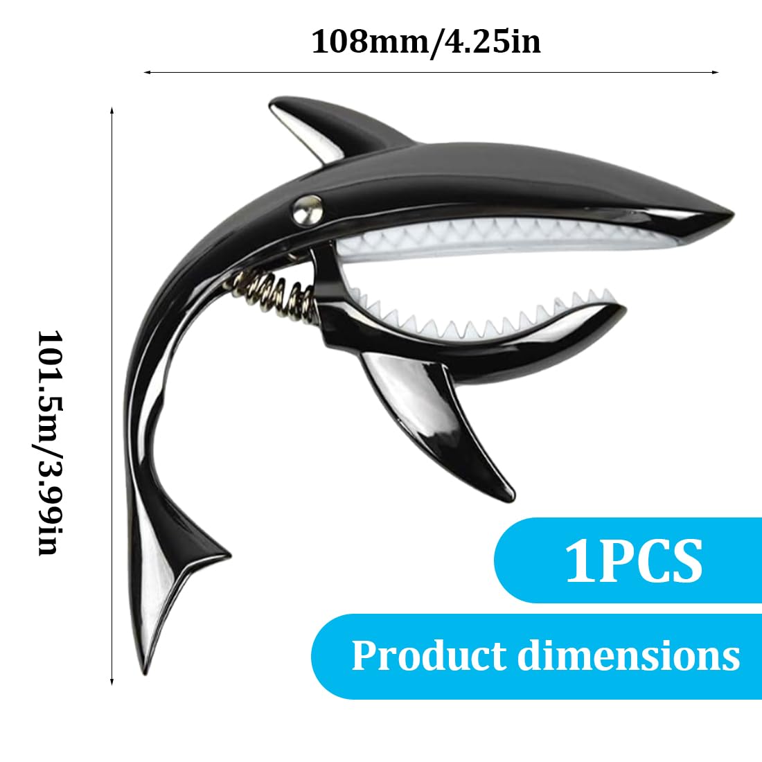 Capo Requin Pour Guitare, Capodastre de guitare en alliage de zinc Capodastre Shark, Capodastre Portable Et Léger, Pince En Métal Légère Et Agréable Au Toucher, Pour Electrique Folk Classique Ukulele