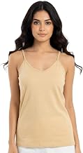 Women’s Cotton Camisole Slip | Soft & Breathable Innerwear & Nightwear Slip for Women | Sleeveless Comfort Fit (Free Size 28 to 32)