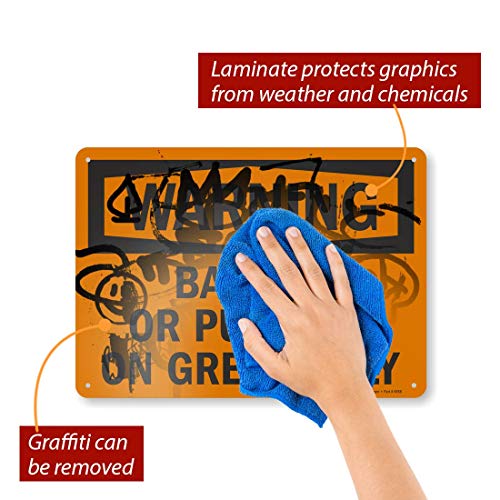 Panneau de signalisation Warning Back In Or Pull Out On Green Only en plaque aluminium - 5
