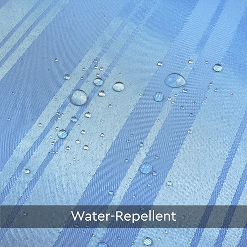 Image of Encasa XO Waterproof Shower Curtain for Bathroom 6 x 6 feet(183x183 cm), Anti-Fungal Polyester Washroom Curtain with 12 Hooks, Wet & Dry Partition Toilet Curtains Stripe Blue