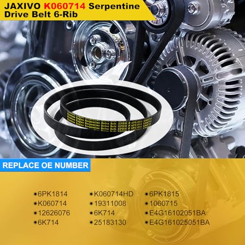 Image of 6PK1814 Serpentine Belt V-Ribbed Drive Belt Compatible with 14-18 Silverado /Sierra 1500,15-20 Escalade ESV /Suburban /Tahoe /Yukon /Yukon XL,K060714 71.42 inch Length