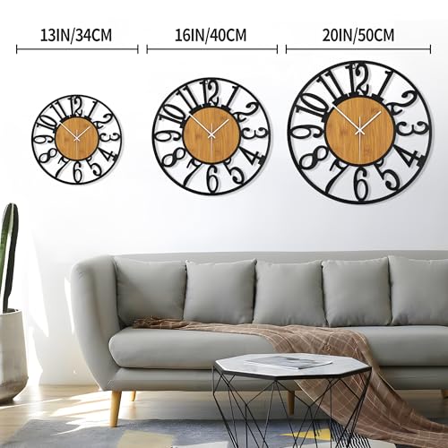 LEIKE-Large-Wall-ClocksSilentNon-TickingBattery-Operated-Rustic-Round-Modern-Big-Wood-Wall-Clock-for-Living-Room-BedroomKitchenFarmhouseOfficeHome-Decor LEIKE Large Wall ClocksSilentNon TickingBattery Operated Rustic Round Modern Big Wood Wall Clock for Living Room BedroomKitchenFarmhouseOfficeHome Decor
