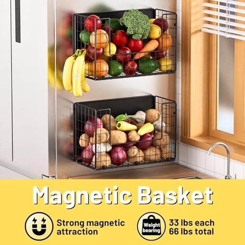 Magnetic Shelf for Fridge , Fruit Potato & Onion Storage Bins, Pantry Organizers & Storage, Large Container Magnetic Bas - Additional View