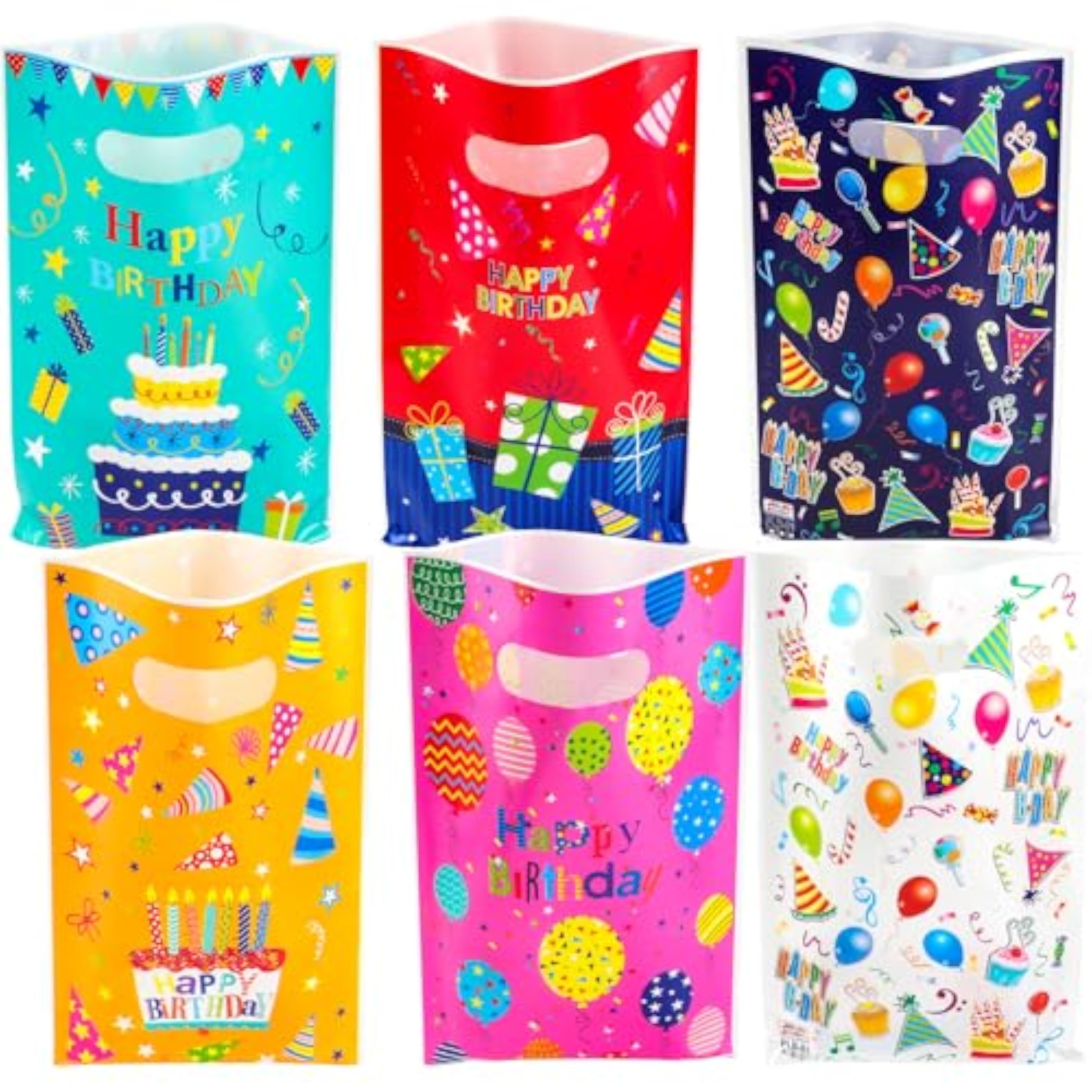 Annhao 30 Piezas Bolsas Cumpleaños Infantil, Bolsas de Chuches Galletas, Bolsas Regalo Cumpleaños Infantil, Bolsitas Caramelos de Niños para Regalos Fiestas de Cumpleaños, Navidad, Bodas
