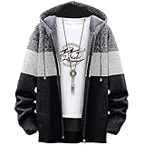 ［ジェイストア］ パーカー メンズ 大きいサイズ 長袖 ニット トップス 羽織 前開き ジップ バイカラー 1A-J31 ブラック 3XL