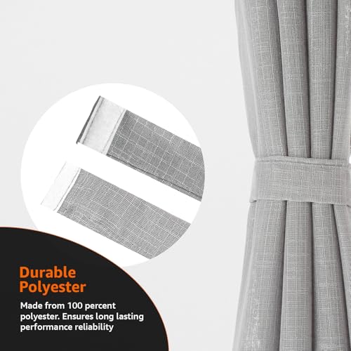 Image of Amazon Basics - Sheer Window Curtains | Light Filtering | 5 Feet | Set of 2 | Plain Design | for Living Room, Bedroom & Balcony | 115 cm x 150cm, Color - Grey