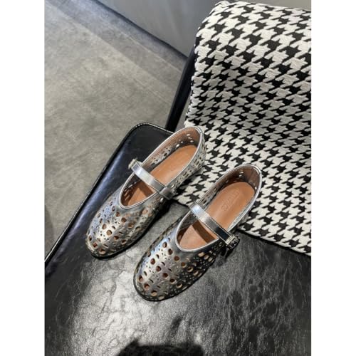 Elegant Sheepskin Lace-Up Ballet Flats for Women | Multi-Color Options with Perforated Design | Comfortable & Stylish Everyday Wear3