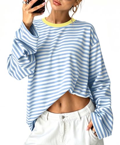 Sampeel Womens Long Sleeve Tops Oversized T Shirts 2026 Y2K Fall Fashion Clothes
