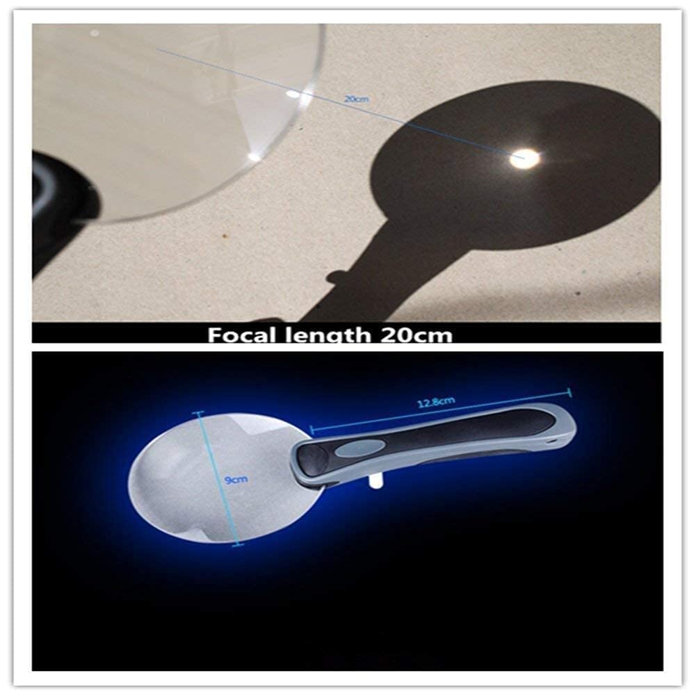 Lente d'Ingrandimento Portatile, Lente d'Ingrandimento Lente d'Ingrandimento Gli Anziani Che leggono 3X LED, No Frame HD Lens Strumento di identificazione dei Gioielli Portatile per la