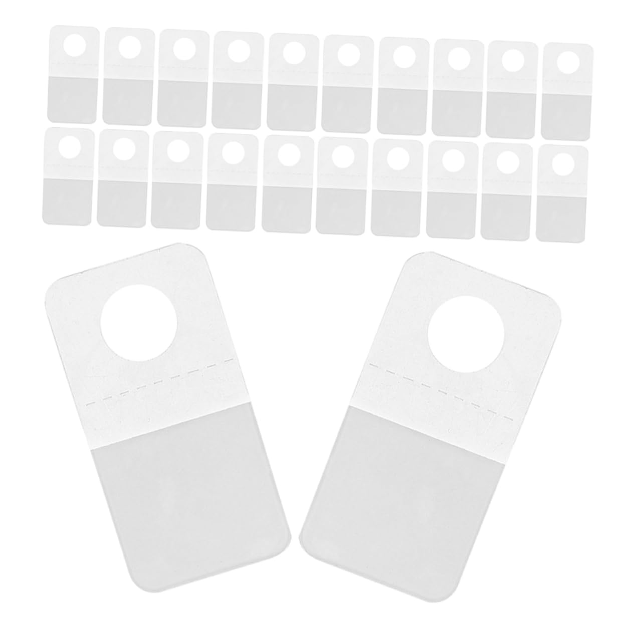 Lurrose 300pcs Adhesive Hang Tags Aircraft Hole Hooks Upgraded Adhesive Hooks Plastic Sticker Display Easy Install Tab Hangers for Retail Display