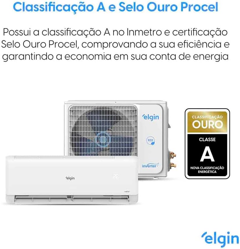 Ar Condicionado Split Hi-Wall Eco Inverter II Wi-Fi Elgin 12.000 Btus Frio 220v R-32