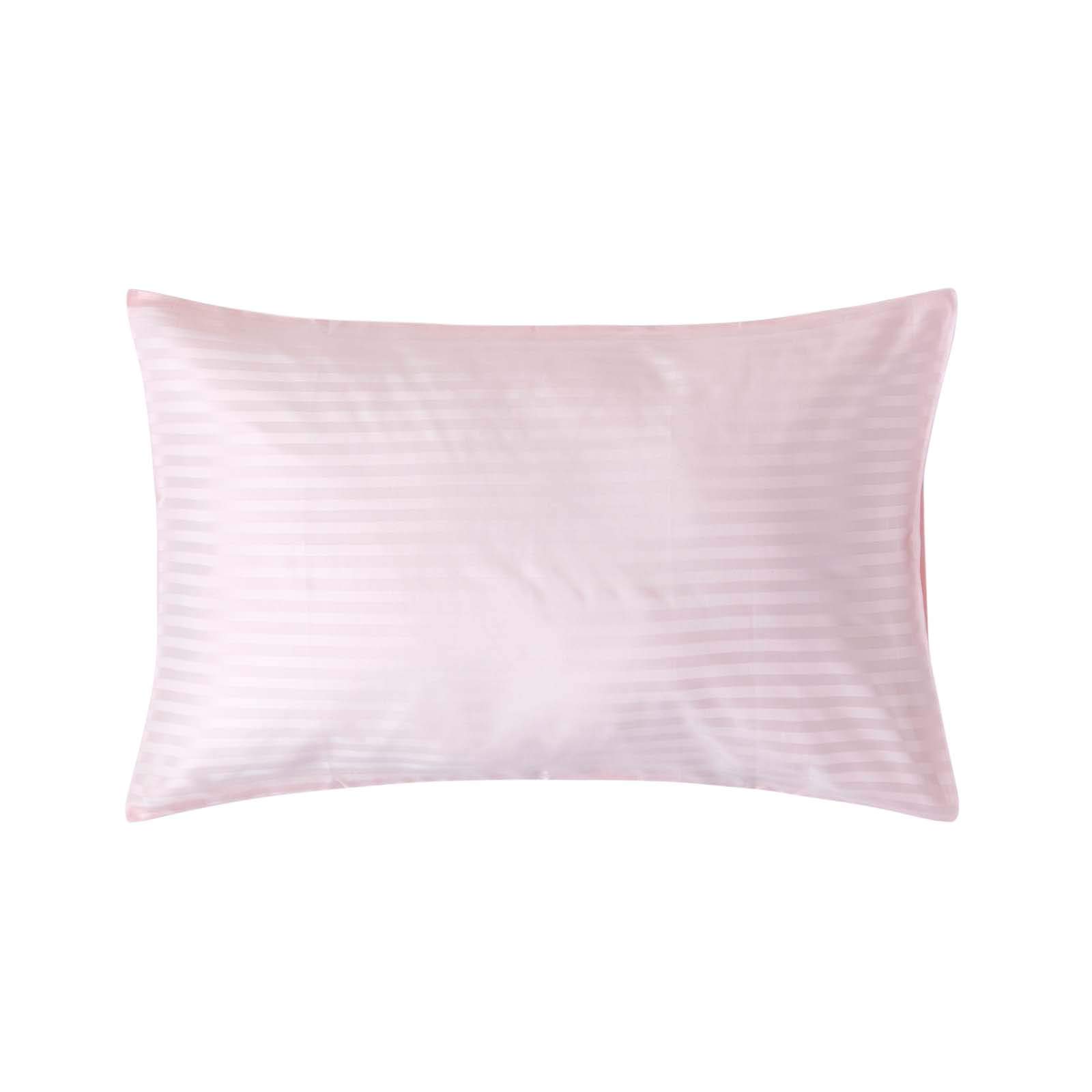 Homescapes Unisex Pink Egyptian Cotton Satin Stripe Housewife Pillowcase 330 Tc In