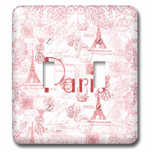 Interruptor de doble toque París rosa de 3dRose para decoración de pared 3