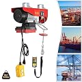 440lbs Electric Hoist Winch Electric Winch with Wireless Remote Control & Single/Double Slings 110V Automatic Lift Electric Cable Hoist for Garage, Shop, Hotel, Home