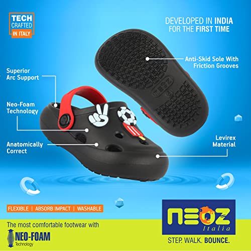 Image of NEOZ Casual Slingback Clogs for Kids with Soft Sole | Slip-On Breathable, Lightweight | Comfortable & Durable | Stylish Indoor & Outdoor Sandals Clogs for Kids