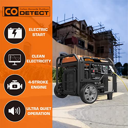 GENMAX Portable Inverter Generator, 6000W open frame Gas Powered High Speed Engine with Electric Start, Ultra Lightweight for Backup Home Use & Job Site,EPA Compliant (GM6000XiE) - Image 4