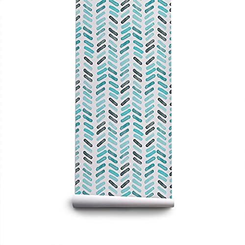 Papier peint meuble herringbone pour masquer les imperfections de mur