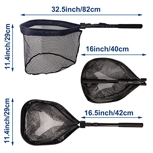 Aventik Fly Fishing Net Landing Net Rubberfishing Net Wade Fishing Surf Fish Fresh Water Fishing Saltwater Fishing #TOP1