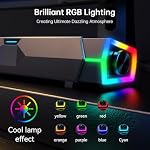 V18 Bluetooth & USB Smart Compability Computer Speakers for PC Desktop Monitor, Gaming PC Sound Bar, Superb Stereo Sound, with LED Lighting - Combine/Separate to Customize Your Desk