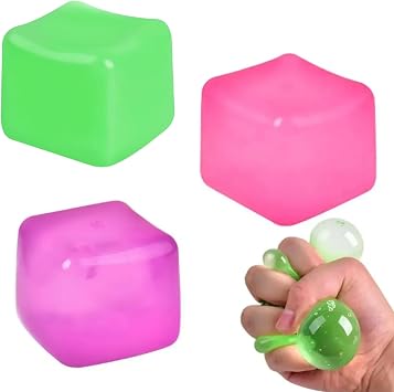 3Pcs Adult Hand Squeeze Stress Cube, Soft Squishy Relaxation Fidget Blocks for