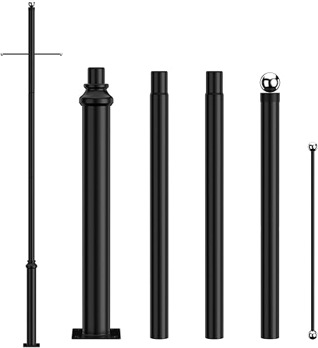 Poste de montaje de luz de calle para exteriores, luz LED de metal negro para exterior de la casa, porche, terraza y patio (13.3 pies)