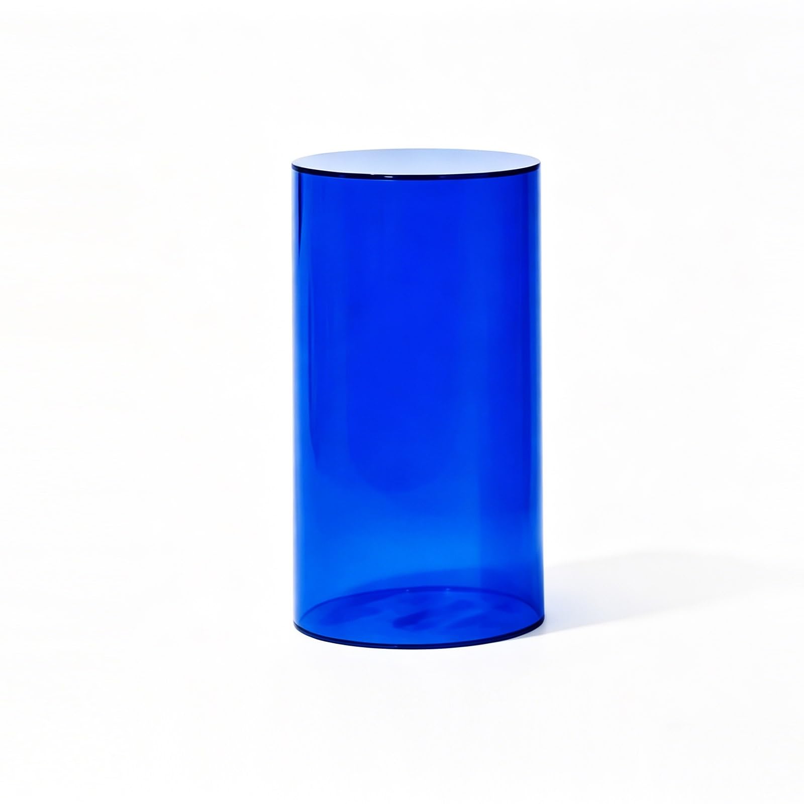 Acrylic Cylinder Display Pedestal Stand, 30/35/40cm Diameter Multi-Height Hollow Round Plinth, Polished Colorful Display Riser for Retail Clothing, Exhibition Decor(Blue,35x70cm/13.8x27.6in)