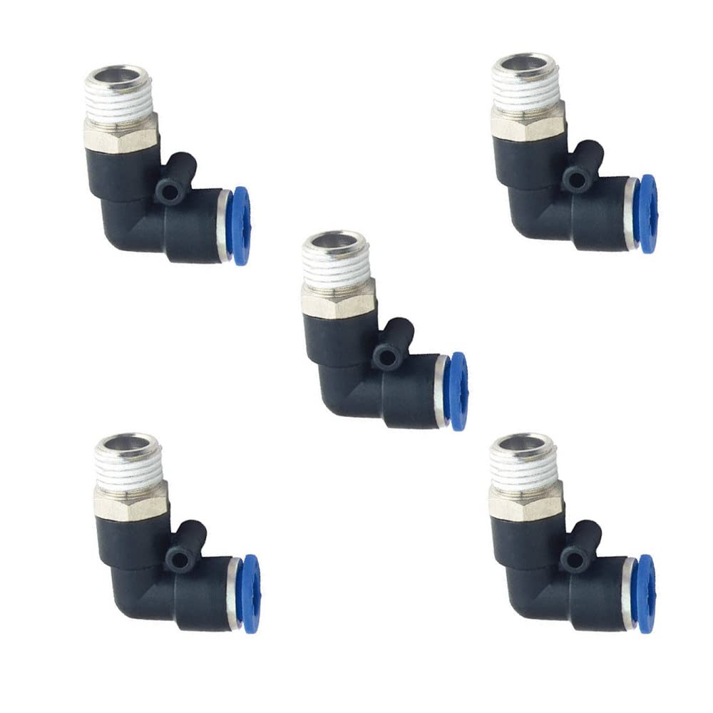 HOSEMART 6mm X 1/4" Inch BSP Male Pneumatic Elbow (PU) Joint Push Quick Connector 90 Degree Bend Pipe Fitting (Pack of 5) (B09WNBHVMW) Amazon Price History, Amazon Price Tracker