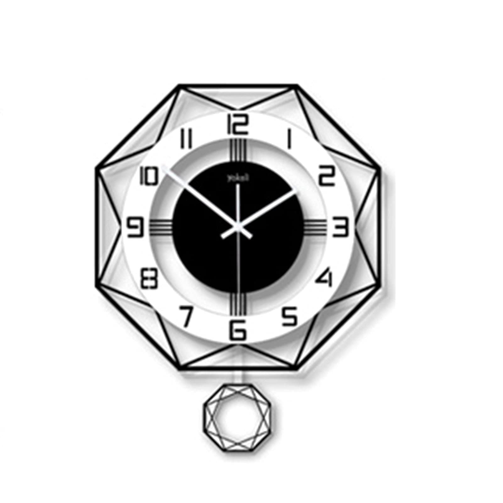 Horloge de décoration d'art simple noir et blanc au style épuré