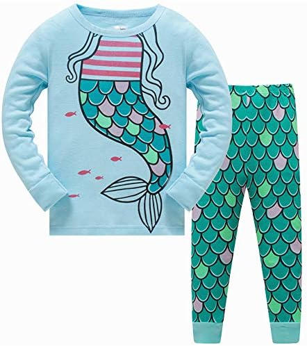 LitBud Toddler Girls Pajamas Unicorn,Sleepwears 2pc Pjs Sets for Kids 2-10 Years