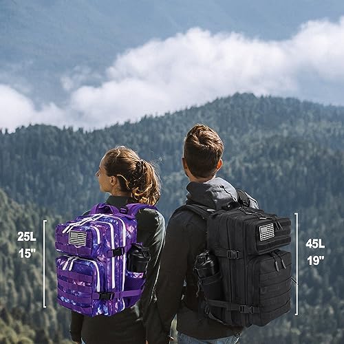 Image of LHI Tactical Military Backpack for Men and Women 25L /35L Army Assault Pack Bag Small Rucksack with Bottle Holder
