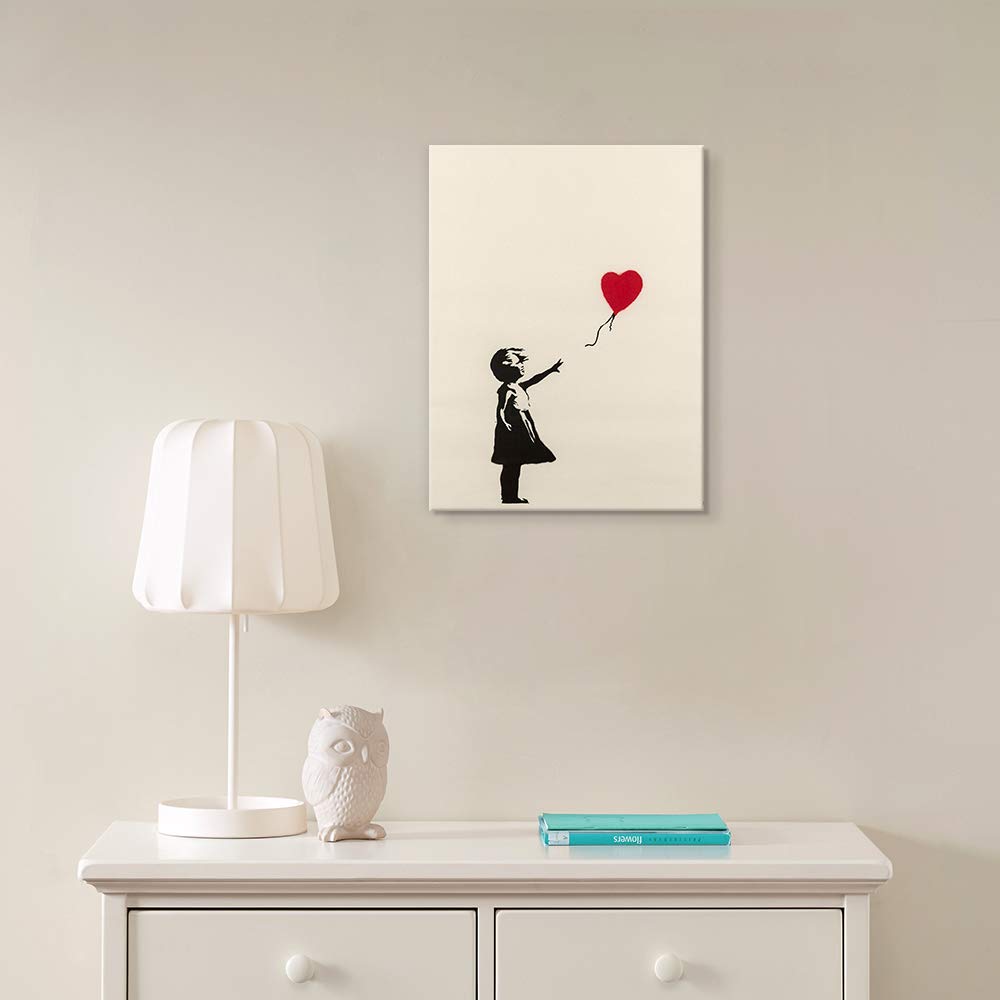 Amazon.co.jp: 7CANVAS Banksy バンクシー 風船と少女 ポスター アート