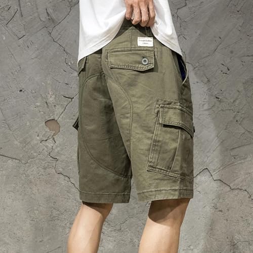 Image of Men's Summer Outdoor Shorts Quick Dry Cargo Casual Work Hiking Shorts Summer Knee Length Pants with Pockets