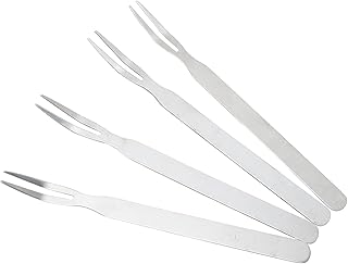 Garfo para Assar Carne, 4 Peças de Garfo de Churrasco de Aço Inoxidável, Garfo de Trinchar Leve para Acampamento Ao Ar Livre Em Casa